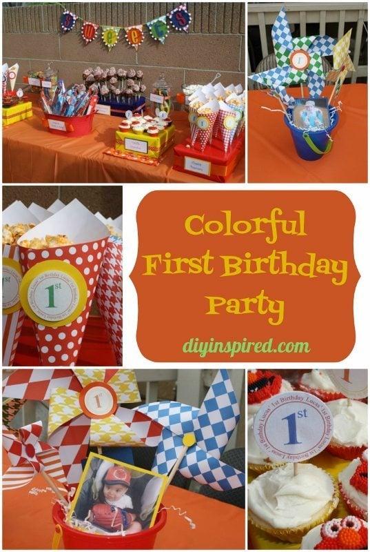 Ý tưởng trang trí tiệc sinh nhật đầu tiên đầy màu sắc - DIY Inpired