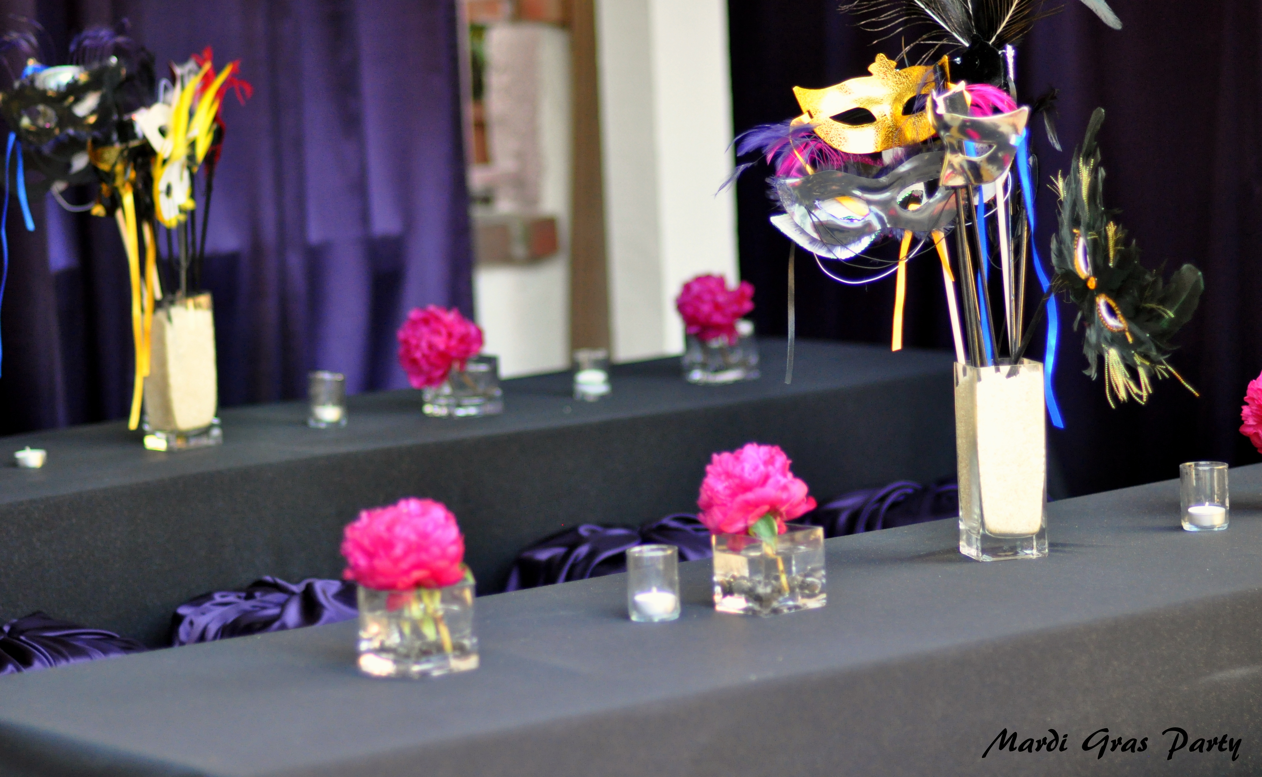 Purple Masquerade Party Table Decorations Cutout