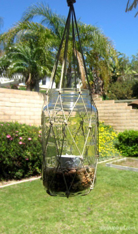 DIY Macrame Mason Jar Lanterns Tutorial - DIY Inspired