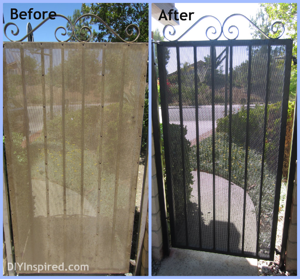 How to paint metal, a rusty metal gate makeover to boost curb appeal.