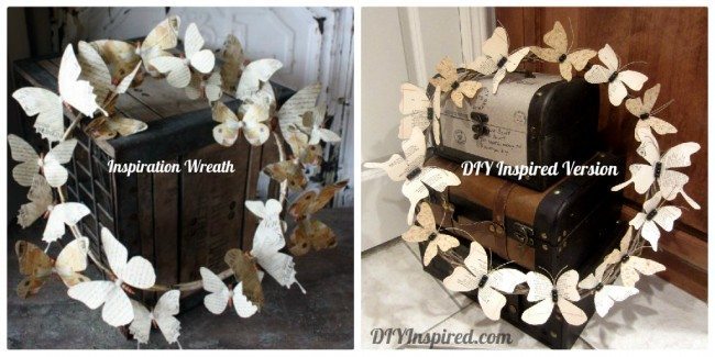 How to make a Recycled Book Page Butterfly Wreath out of pages from a damaged book and branches.