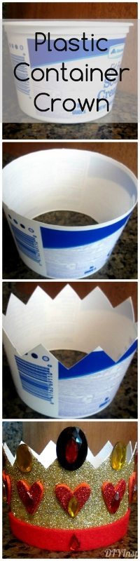 Recycled Sour Cream Container turned Queen of Hearts Crown - DIY Inspired