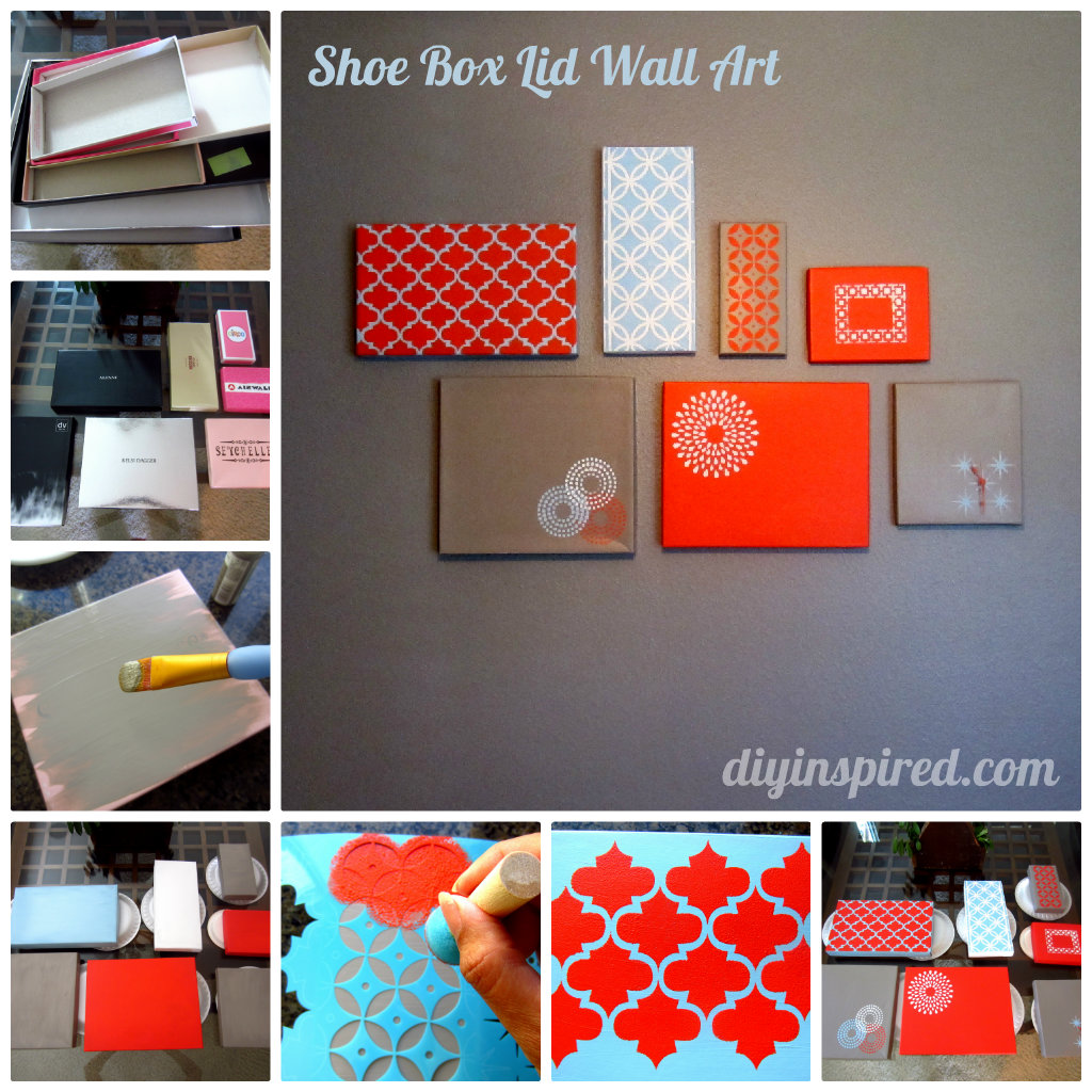 shoe boxes on the wall