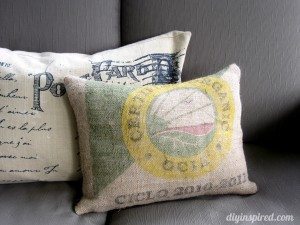 Recycled Coffee Bean Sack Outdoor Pillow
