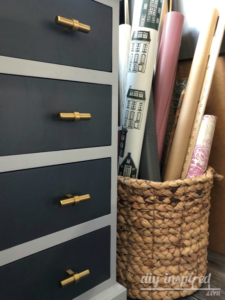 Craft Room Storage - Basket for Rolls of Paper