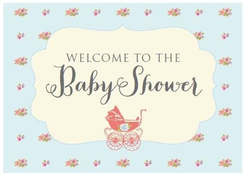 Vintage Baby Shower Welcome Sign