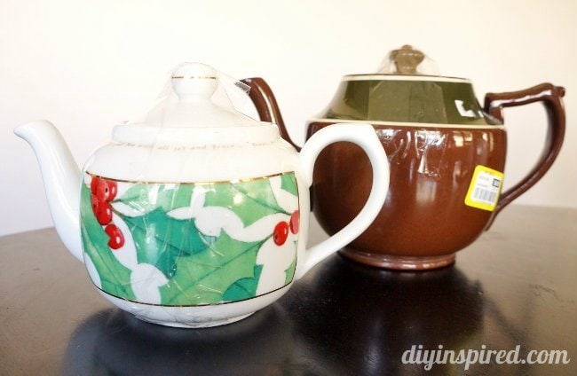 thrift store teapots makeover