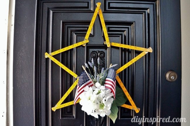Upcycled Wooden Ruler Patriotic Wreath