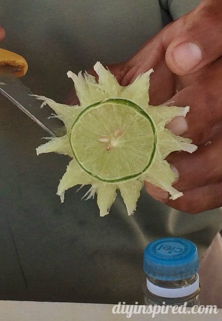 How to Make a Sun Shaped Lime Garnish