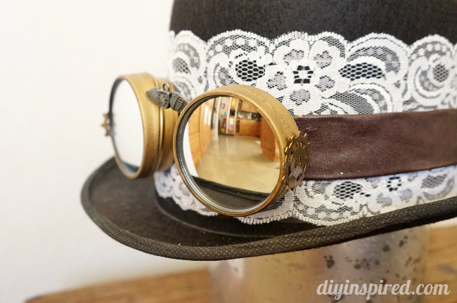 DIY Steampunk Hat and Goggles Upcycled