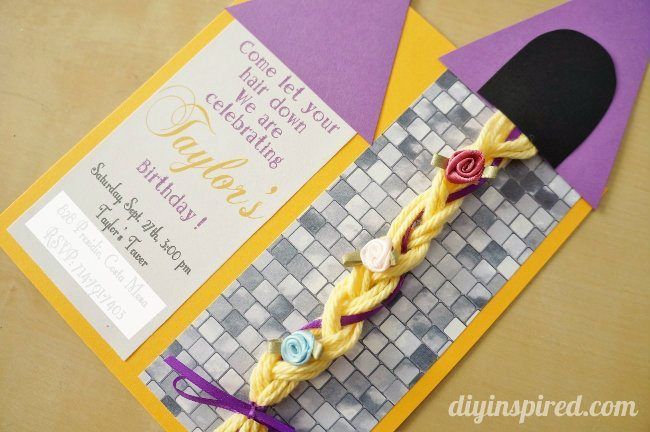 Rapunzel Invitation DIY with Yarn Hair