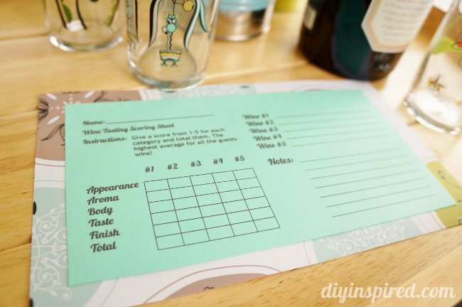 Wine Score Card Free Printable