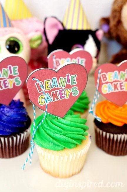 Beanie Baby Birthday Party Cupcake Topper Printables