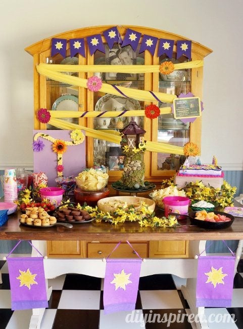 Rapunzel Birthday Party Food Table