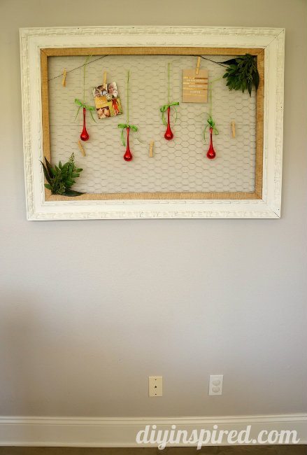 Christmas Card Display with Chicken Wire