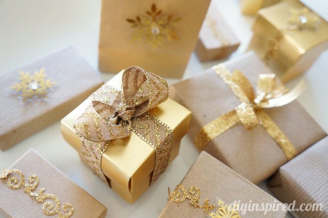 Recycle small boxes for gift wrapping