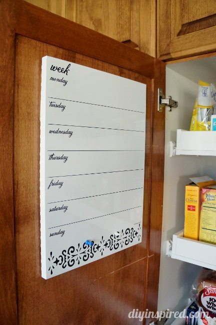 White Board inside a Kitchen cabinet