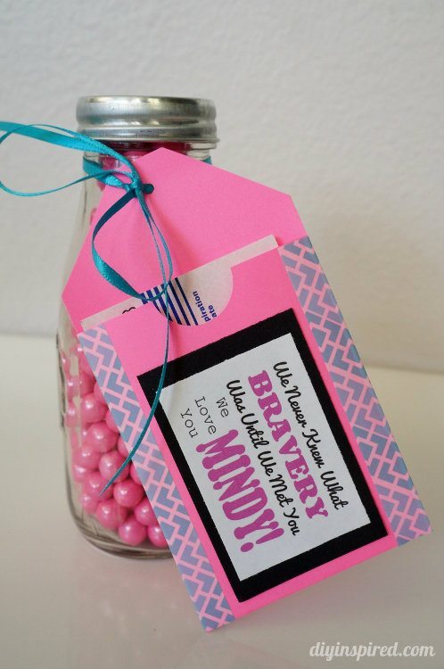 Paper and Washi Tape Gift Card Holder for Breast Cancer