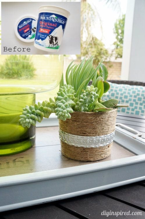 Repurposed Plastic Container Before and After