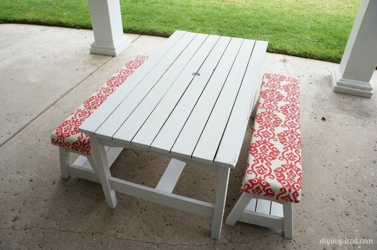 Kids Picnic Table with Upholstered Bench