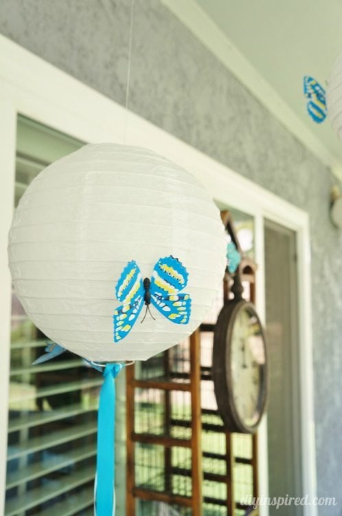 Blue Butterfly Party Paper Lanterns