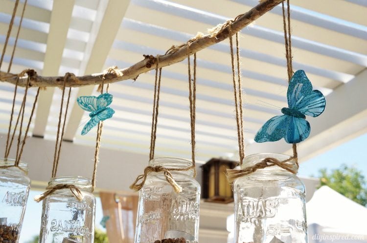 Cinderella Party Decor with Blue Butterflies