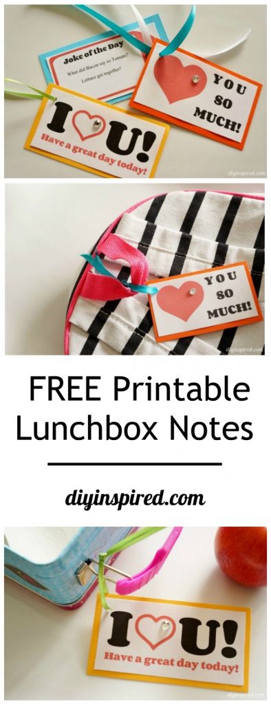 FREE Printable Lunch Box Notes and Jokes DIY Inspired 1