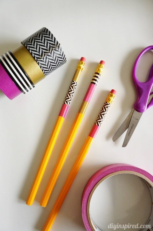 Washi Tape Pencils for School
