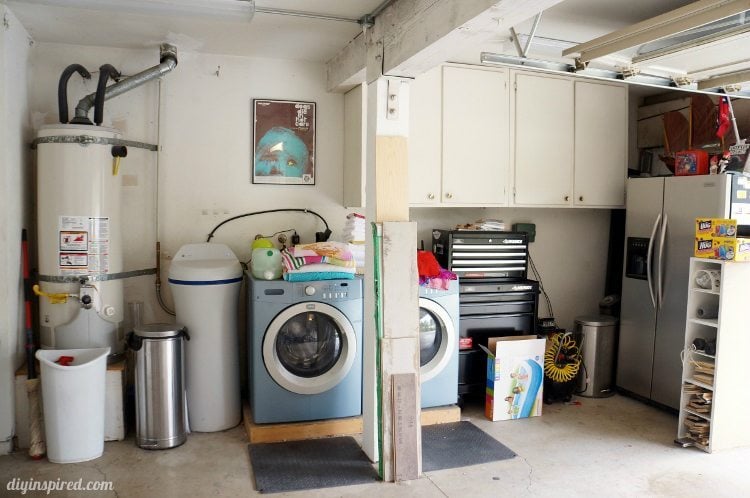 Garage Laundry Room Before - DIY Inspired