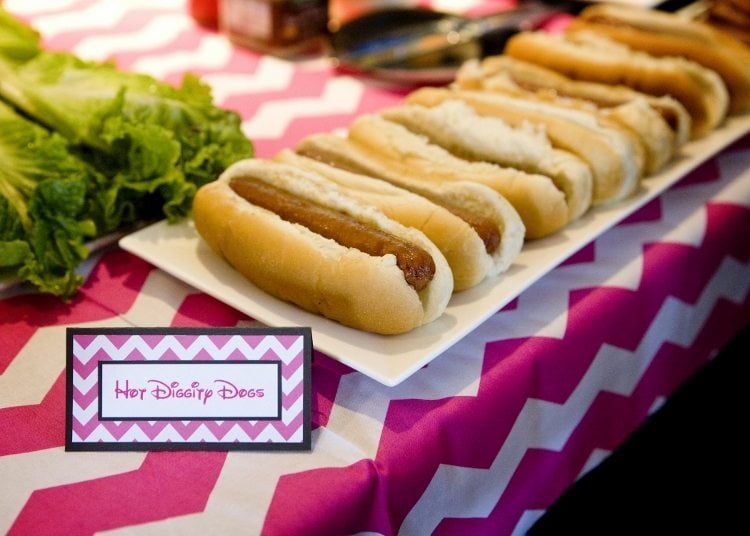 Minnie Mouse Birthday Party Food Hot Diggity Dogs
