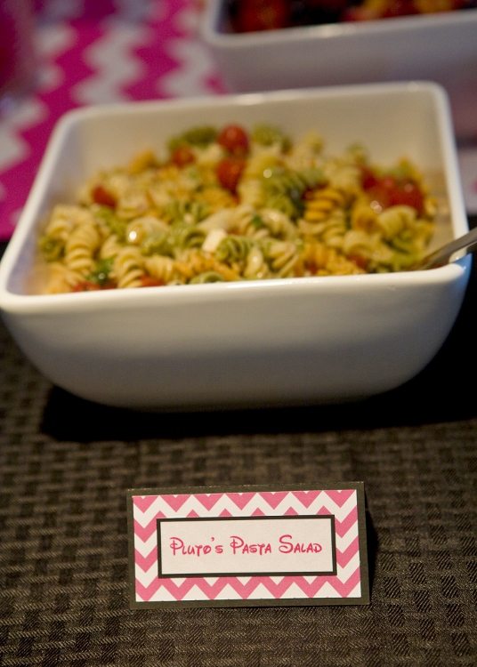 Minnie Mouse Birthday Party Food Pluto's Pasta Salad