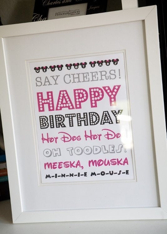 Minnie Mouse Birthday Party Sign