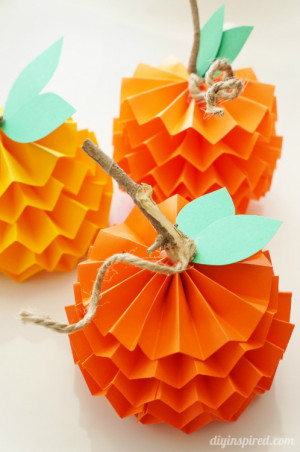 How to Make Paper Pumpkins for Fall - DIY Inspired