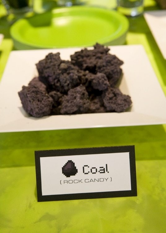 Minecraft Party Food Coal Rock Candy