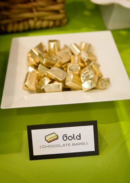 Minecraft Party Food Gold Chocolate Bars