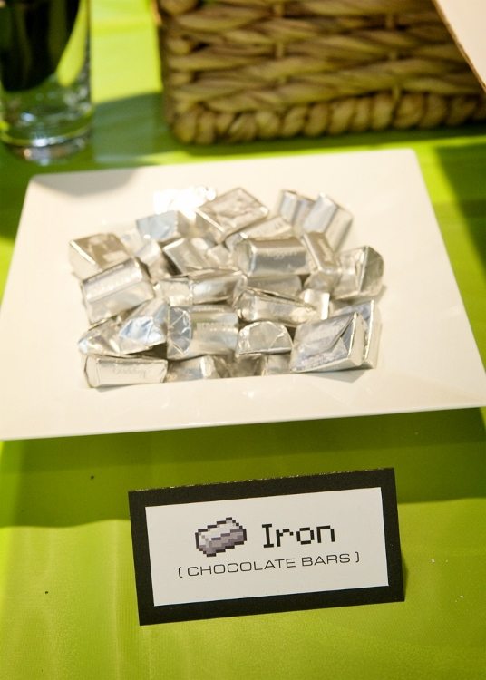 Minecraft Party Food Iron Chocolate Bars