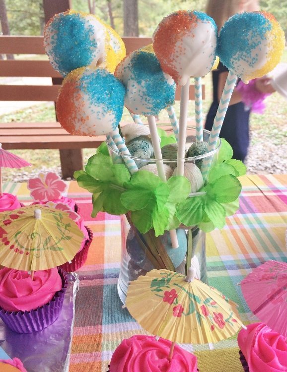 Beach Themed Party Cake Pops
