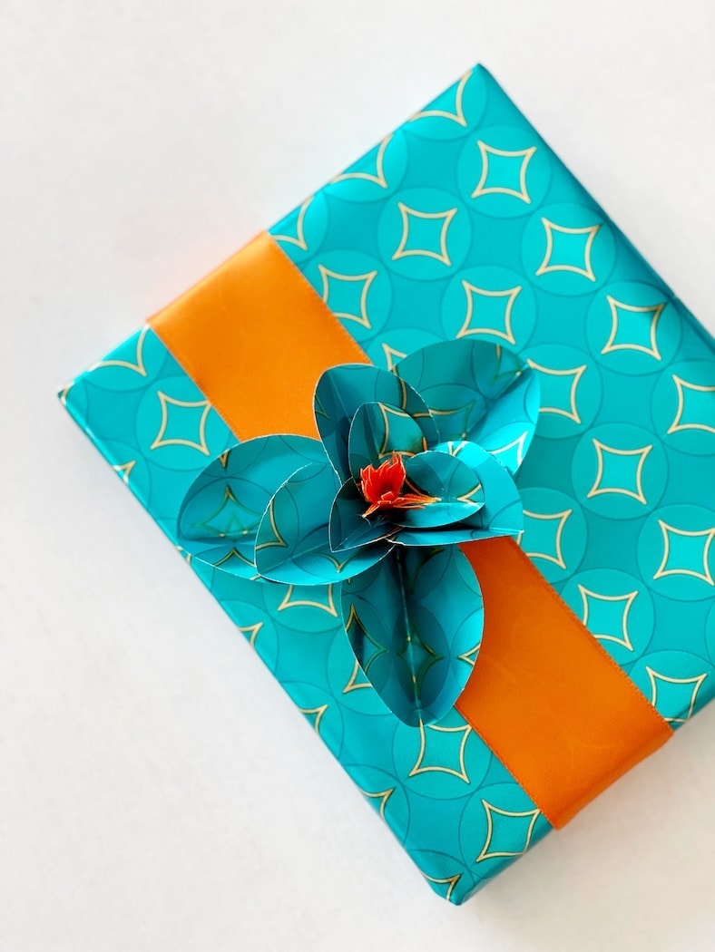 Recycled Wrapping Paper Flower