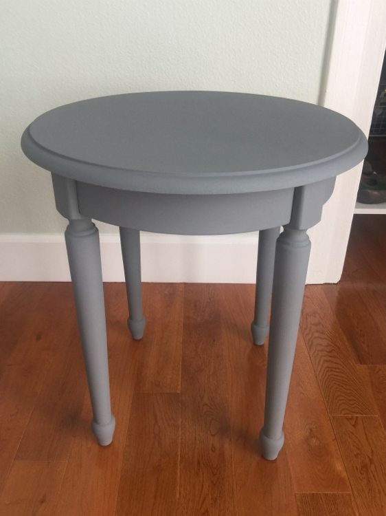 Side Table Makeover with Grey Paint