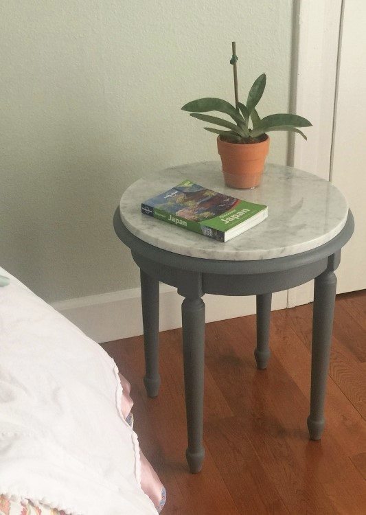 Side Table Makeover with Salvaged Marble - DIY Inspired