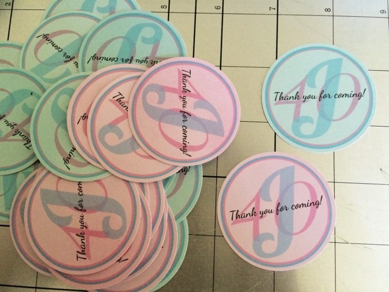 40th Birthday Party Favor Labels