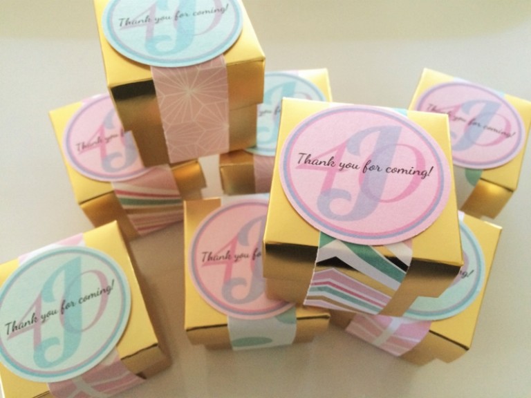 Gold and Pastel Party Favors