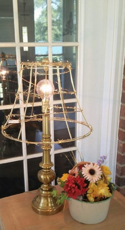 Upcycled Lamp Shade With Gold