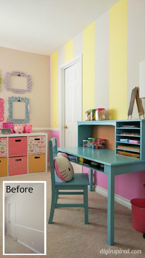 Girls Bedroom Decor Idea - Pink Yellow Blue - DIY Inspired