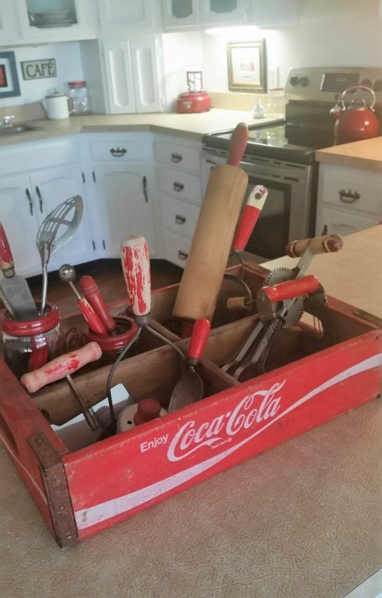 Repurposed Coca Cola Boxes as Kitchen Storage