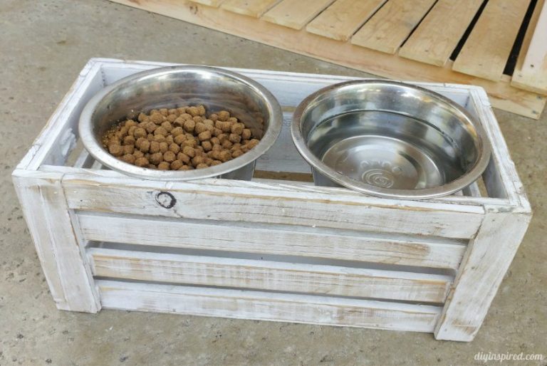 Repurposed DIY Dog Bowl Stand