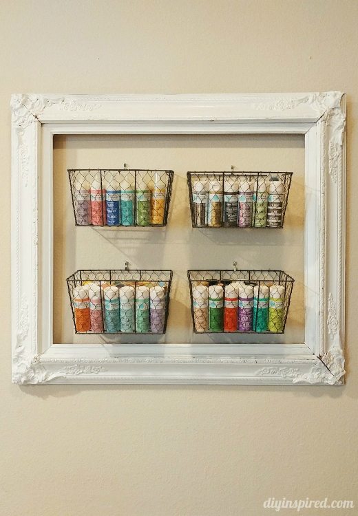 Upcycled Frame Craft Paint Storage - DIY Inspired