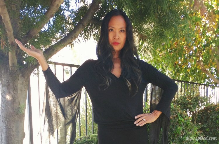 Cheap and Easy Morticia Addams Halloween Costume