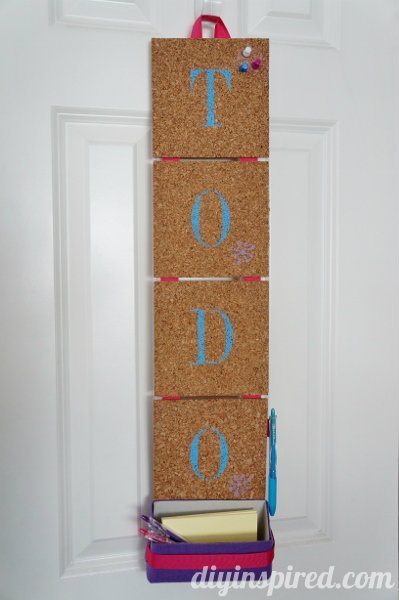 stenciled cork organization board 10