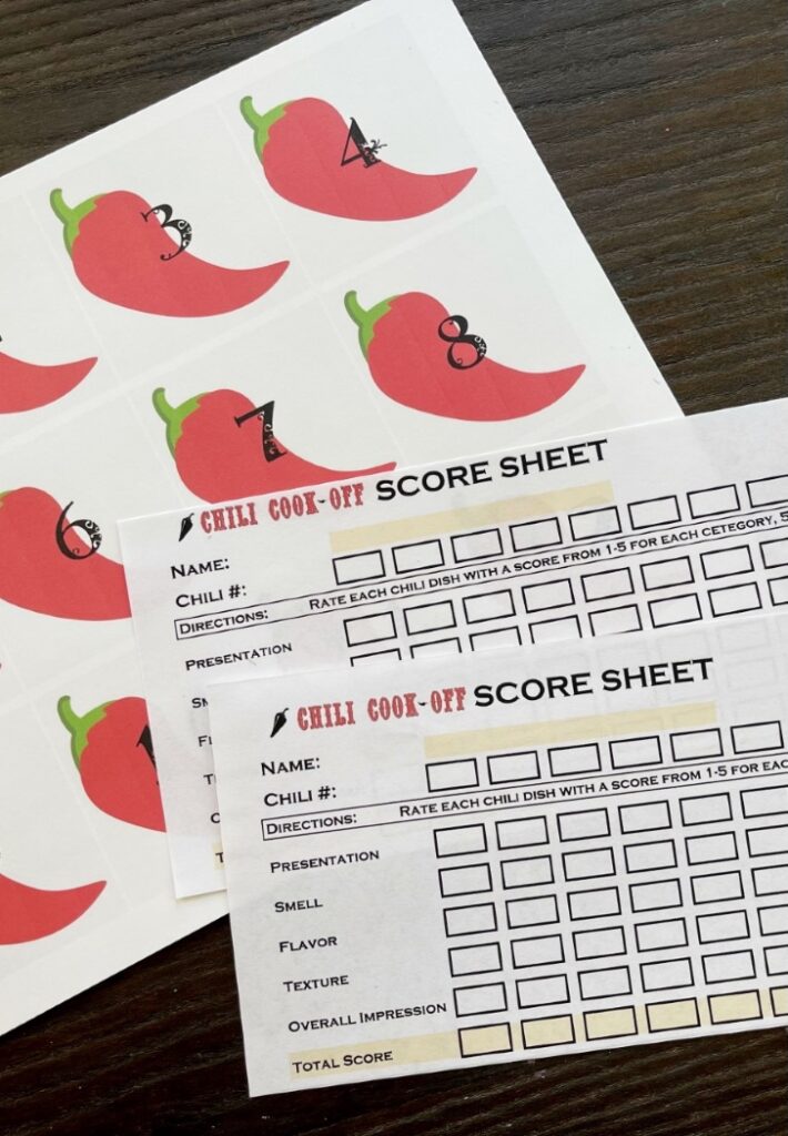 Pdf Free Printable Chili Cook Off Scorecards - Printable Templates by Nora